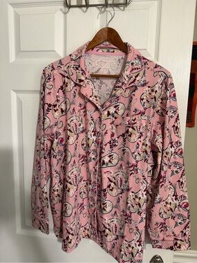 Vera Bradley Pink Paisley Cotton Blend Button-Up PJ top, XL, nwt